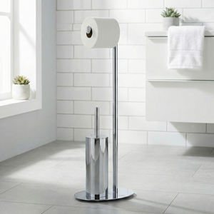 Rollo de papel de diseño moderno de calidad OEM soporte de papel higiénico con cepillo Taiwán muebles de almacenamiento para el hogar Baño venta al por mayor - Product Image 1