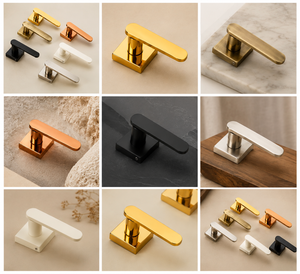 Poignées de porte et de fenêtre modernes carrées à commande tactile ambidextre, installation facile pour portes, salles de bain, cuisines, salles à manger - Product Image 6