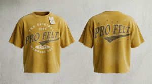 T-shirt Homme Personnalisé Oversize Couleur Unie Délavé Imprimé en Relief Épaules Tombantes Manches Courtes Hip Hop 100% Coton Style Urbain - Product Image 6