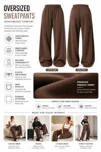 Pantalon de jogging ample taille haute en molleton pour femme, coupe large, en coton French Terry, personnalisé, décontracté, confortable, qualité supérieure 2026 - Product Image 6