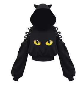 Sweat-shirt à capuche en molleton imprimé pour femme, style streetwear, automne-hiver 2024, coupe ample, couleur unie, veste courte décontractée, Y2K, 100% coton - Product Image 4