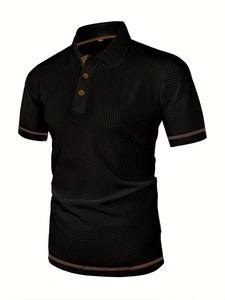 เสื้อเชิ้ตแขนสั้นลำลองผู้ชายขายส่ง ปักโลโก้ได้ ลายเรียบ น้ำหนัก 220 กรัม ผ้าถักโพลีเอสเตอร์/คอตตอน ระบายอากาศ แห้งเร็ว - Product Image 2