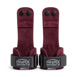 Protège-poignets en cuir ANAX pour barre haute, réglables avec fermeture auto-agrippante, unisexe, pour musculation - Product Image 1