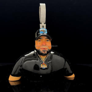 Image personnelle propagande personnalisé personnalisé glacé 3D émail visage tête Portrait pendentif Hip Hop bijoux - Product Image 3