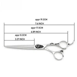 Ciseaux à cheveux professionnels en acier inoxydable à pointe acérée pour droitiers, manche long, pour usage en salon - Product Image 3