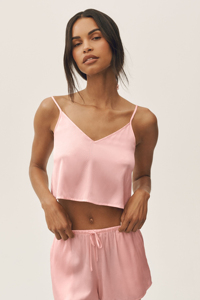 Débardeur court sans manches pour femme, col rond, coupe ajustée, couleur unie - Product Image 4