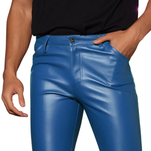 <b>Men's</b> Custom <b>Leather</b> Jogger <b>Pants</b> Slim Fit Straight Pattern Waterproof Breathable Eco-Friendly Comfortable Waist Streetwear - Product Image 6