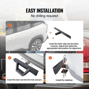 Robusto Supporto per Gancio di Traino in Acciaio da 2 Pollici con Capacità di Carico di 300 LBS e Protezione per Paraurti Posteriore con Blocco a Perno - Product Image 6