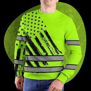 Camisa de Manga Larga de Alta Visibilidad, Uniforme de Empresa, Reflectante, Verde, con Nombre y Logotipo Personalizados, Ropa de Trabajo de Seguridad - Product Image 3