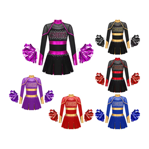Uniformes de Falda para Porristas, Conjuntos sin Mangas, Trajes de Porristas 100% Poliéster Elástico, Personalizables con Impresión por Transferencia de Calor - Product Image 4