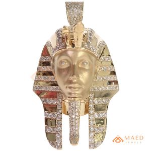Colgante de Moissanita con Cabeza de Faraón, Acabado Dorado, Estilo Hip Hop, Collar con Dije de Rey Egipcio, Joyería de Lujo, Regalo - Product Image 6