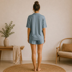 Ensembles de vêtements de détente d'été pour femmes, ensemble de pyjama décontracté, 95% Tencel, 5% Spandex, vêtements de nuit pour femmes, style robe de détente - Product Image 2
