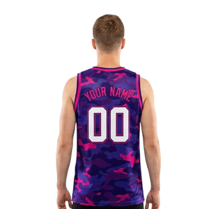 Conjunto de Camiseta de Baloncesto de Camuflaje para Hombre, Estampado por Sublimación, Cuello en V, Top sin Mangas y Pantalones Cortos Lisos con Nombres y Números de Equipo Personalizados - Product Image 4