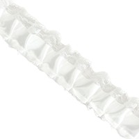Ruban plissé en satin noir et blanc avec dentelle et volants pour la confection de robes, vêtements, costumes et projets de bricolage (vente en gros)