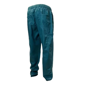 Pantalon de travail médical unisexe, couleur turquoise, polyester tissé, taille élastique avec cordon de serrage, poche, uniforme médical - Product Image 3
