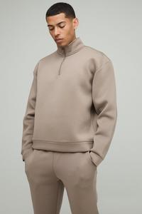 เสื้อสเวตเชิ้ตผู้ชายสีเบจ ผ้าฟลีซ ทรงปกติ คอกลม พิมพ์ลายได้ตามต้องการ สีพื้น สไตล์นอร์มคอร์ มินิมอล ใส่ได้ในฤดูใบไม้ร่วง - Product Image 2