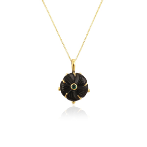 Collar con colgante de ónix negro natural tallado a mano, collar de piedras preciosas al por mayor, pieza de diseño llamativa, colgante con dije. - Product Image 1