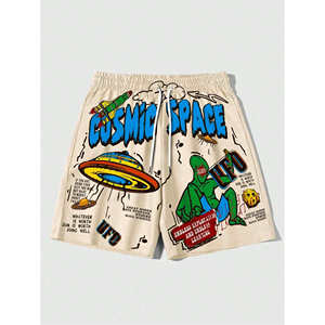 Shorts de Playa para Hombre, Cintura Media, Secado Rápido, 100% Algodón Ecológico, Cierre Elástico en la Cintura, Bolsillo, Traje de Baño Sólido para Gimnasio, Tallas Grandes - Product Image 3
