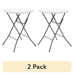 Mesa Plegable Redonda de 31 Pulgadas, Color Blanco (Paquete de 2) - HDPE para Eventos al Aire Libre y Uso Comercial - Product Image 1