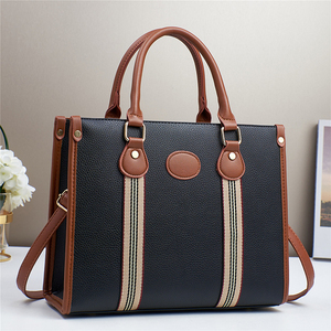 Genuine Leather Work Tote Bag Solid Color Open Top Minimalist Style for Daily Use Leather Work Tote Bag - Product Image 6