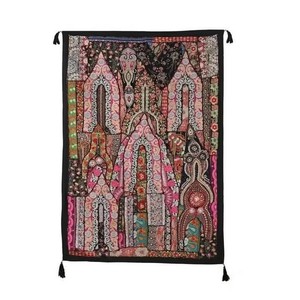 Tapisserie murale Art déco, portrait artistique, tissée à la main, tissu écologique, décoration rectangulaire, utilisation en intérieur - Product Image 1