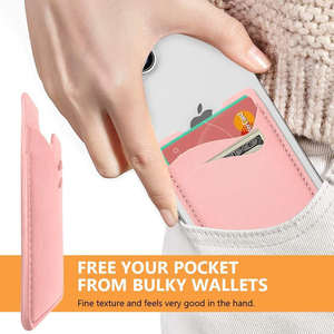 Porte-cartes magnétique en cuir portable, fait main, avec logo personnalisé, style professionnel, pour téléphone portable, protection intégrée - Product Image 5