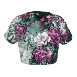 เสื้อครอปสำหรับผู้หญิงเสื้อครอปแบบลำลองพิมพ์โลโก้จำนวนมากผลิตจากผ้าฝ้ายสั่งผลิตได้ตามต้องการ - Product Image 2