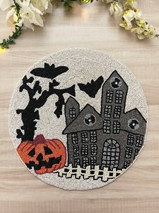 Mantel Individual Redondo de Lujo con Cuentas de Cristal Hecho a Mano, Antideslizante, Duradero y Decorativo para Comedor y Decoración Festiva de Halloween - Product Image 6
