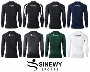 เสื้อกีฬาผู้ชายแบบสวมกระชับทรงเข้ารูป ยี่ห้อ SINEWY SPORTS ผลิตตามสั่ง ขายส่ง แขนยาว แห้งเร็ว ผลิตจากผ้าสแปนเด็กซ์/โพลีเอสเตอร์ ทนทาน เหมาะสำหรับศิลปะการต่อสู้ - Product Image 1