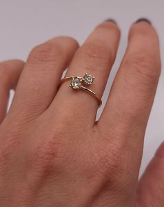 1 CT Lab Grown Diamond Engagement <b>Ring</b> in 18K Gold | Toi Et Moi Style | IGI Certified VS1 Trendy Luxury Bridal Jewelry - Product Image 2