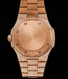 Reloj de Lujo para Hombre con Incrustaciones de Moissanita, Esfera Redonda con Indicador de Fecha, Movimiento de Cuarzo, Cristal de Zafiro, 41 mm - Product Image 3