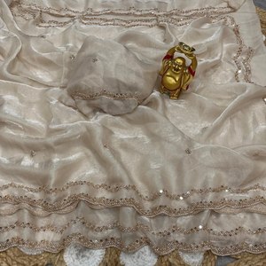 Sari de Seda Moderno de Diseño para Invierno, con Brillo Dorado, para Fiestas, Blusa Tradicional India, para Bodas, Festivales, Estilo Étnico - Product Image 3