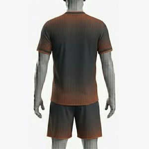 Ensemble d'uniformes de football américain sublimés unisexes, couleur dégradée, col rond, manches courtes, 100% polyester, personnalisable, respirant et anti-humidité - Product Image 2