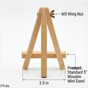 <b>Wood</b> A-Frame Display Stand 3.0 Width 1.8 Depth Natural Finish <b>Rustic</b> Design Tabletop Home Decoration Birthday Anniversary - Product Image 4