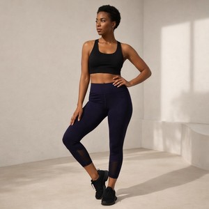 Leggings de yoga et de sport pour femme, très vendus, avec logo personnalisé, très extensibles, effet froncé aux fesses, respirants, unis, écologiques et avec poche - Product Image 1