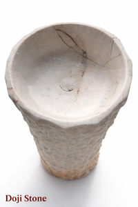 Lavabo de Mármol Tallado a Mano de Lujo Moderno, Independiente y Fácil de Limpiar - Lavabo Premium para Baños de Villas y Vanidades - Product Image 5