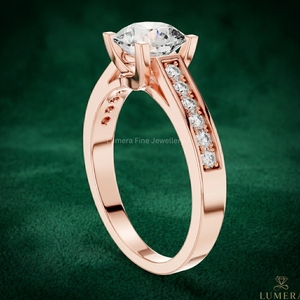 Custom Lab Grown Diamond Solitaire Engagement <b>Ring</b> Round Cut Wedding <b>Ring</b> for Women Rose Gold IGI Certified - Product Image 3