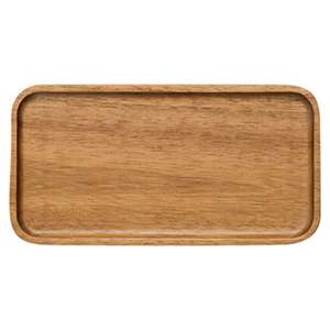 Plateau rectangulaire en bois massif, finition noire mate, base décorative élégante pour la mise en scène de tables modernes et la décoration intérieure - Product Image 5