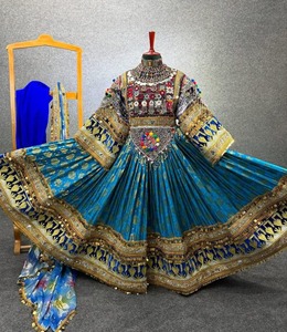 Neck Embroidered Ethnic Blouse Women India Pakistan <b>Wedding</b> Long Sleeve Floral Pattern Beaded Sequin Decorated Floor Adults - Product Image 3