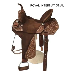 Selle de cheval western artisanale en cuir véritable, décorée de motifs floraux, pour la randonnée, le ranch et les spectacles équestres, confortable, durable et de qualité supérieure. - Product Image 1