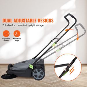 Spazzatrice manuale da pavimento da 25,6 pollici con contenitore per rifiuti da 5 galloni (non elettrica) - Product Image 2