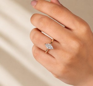 Anillo Solitario de Diamante Corte Marquesa Holandés de 2.01CT, Cultivado en Laboratorio, Oro Sólido de 18K, Rodio, Regalo Romántico para Novia, Boda, Fiesta - Product Image 2