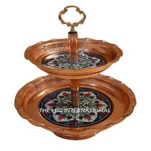 2 Tier White <b>Marble</b> <b>Cake</b> <b>Stand</b> with Gold Antler Base Resin Epoxy Mold Luxury Dessert Display Cupcake Holder for Wedding Party - Product Image 3