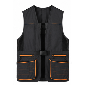 Chaleco de Caza de Nailon Transpirable y Suave para Hombre SILKZONE INDUSTRY, Color Sólido, Sin Mangas, Cinturón Ajustable, Múltiples Bolsillos, Otoño - Product Image 1