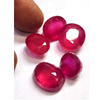 Lot de 20 rubis de Bangkok en verre, taille ovale à facettes, de 10 mm à 12 mm, 61 carats, Iroc Sales, pierres précieuses en vrac pour la fabrication de bijoux