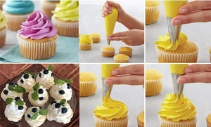 4pcs Piping Tips set #1M #2D #2A #4B and 8pcs Piping bags for Baking Cupcakes, Cake Decorating <b>tools</b> - Product Image 5