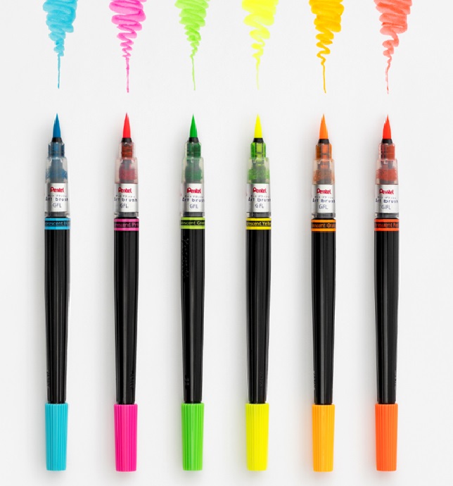 PentelArt кисть с прочным нейлоновым наконечником для каллиграфии, искусства и иллюстраций (XGFL)