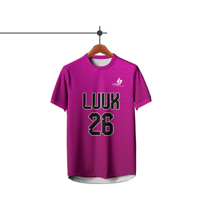Maillot de football personnalisé LUUK, violet, imprimé par sublimation, col rond, manches courtes, évacuation de l'humidité, vêtements unisexes pour adultes - Product Image 1