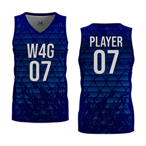 Maillot de basket sans manches personnalisé pour adultes, col en V, imprimé par transfert thermique, nom de l'équipe, évacuation de l'humidité, respirant, 100% polyester - Product Image 4