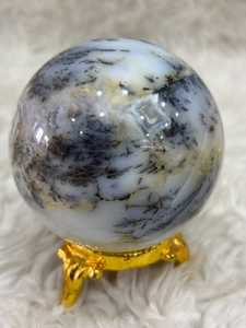 Banded aragonite <b>sphere</b> with layered mineral patterns earthy tones polished round form natural texture and distinctive - Product Image 3